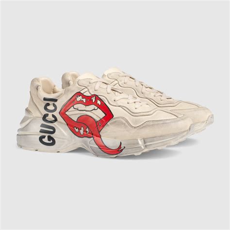 sneaker gucci uomo bocca rossa|gucci sneaker bianco.